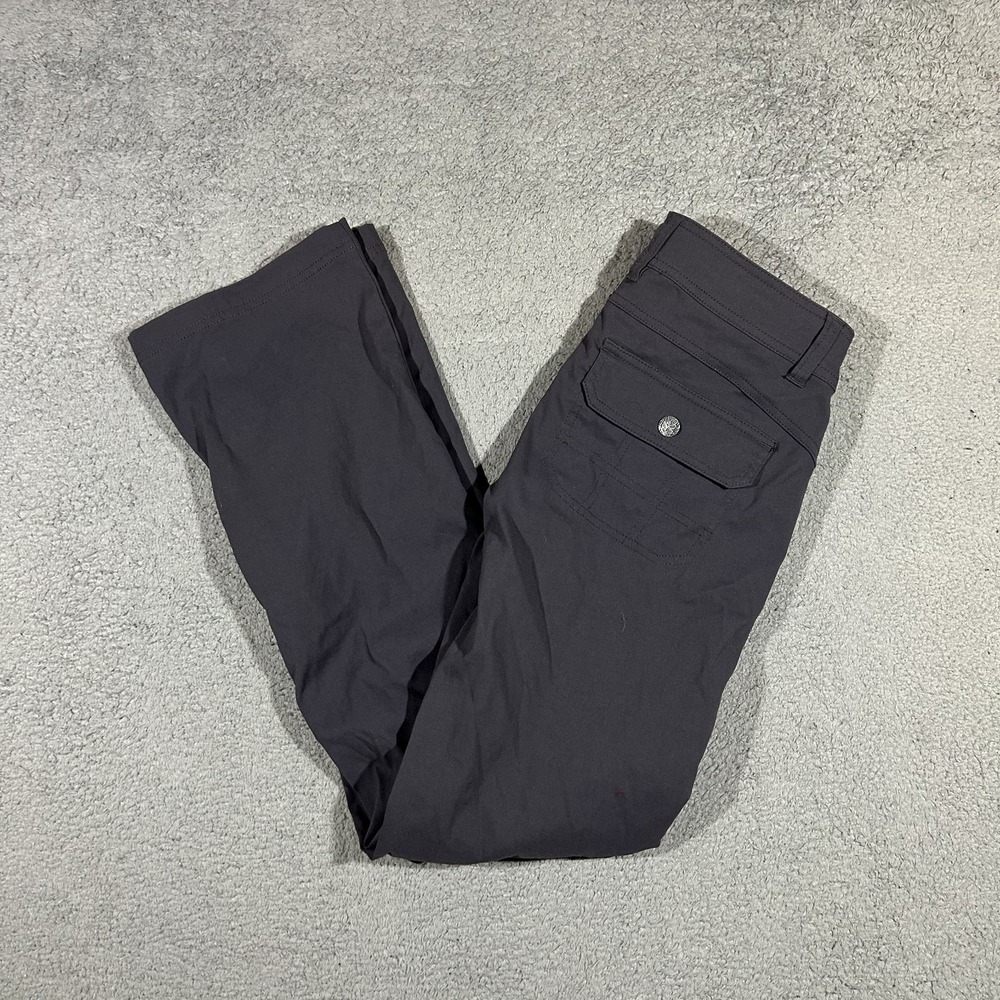 Prana Halle Hiking Outdoor Stretch Roll Up Snap Gray Pants Women Size 4 #2525